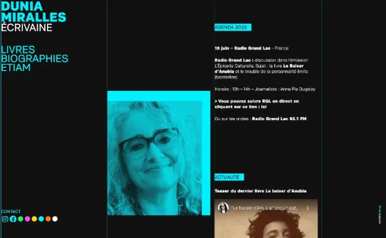 Capture d'écran du site Dunia Miralles