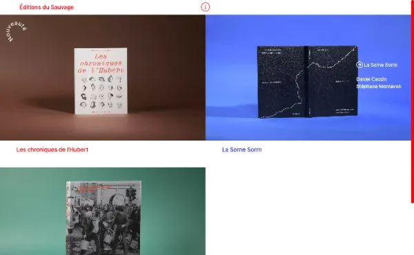 Capture d'écran du site internet des éditions du sauvage par sirup en 2023
