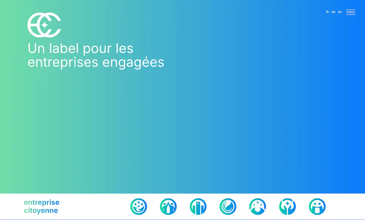 Capture d'écran du site Entreprise Citoyenne réalisé par sirup