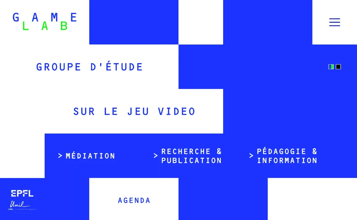 Capture d'écran du site pour le gamelab de lausanne par sirup en juillet 2023