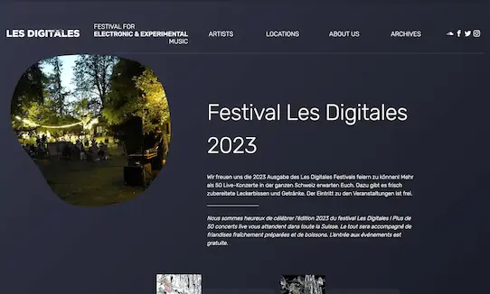 Capture d'écran du site web Les digitales réalisé par sirup en 2020