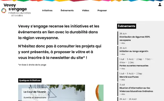 Capture d'écran du site Vevey s'engage