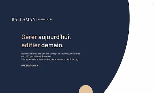 Capture d'écran site internet pour Ballaman Fiduciaire